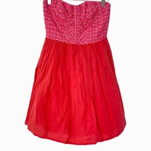 Dallin Chase Linen and Silk Strapless Dress Sz XS